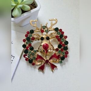 🔥Festive Reindeer Wreath Brooch🔥